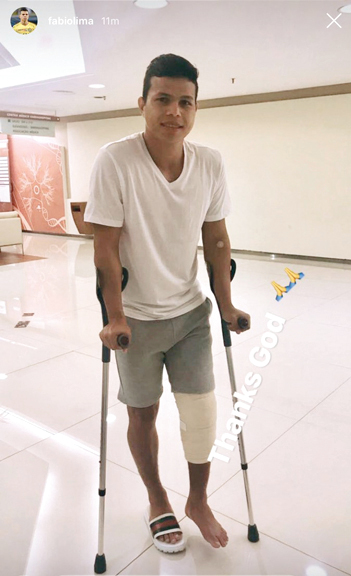 ليما نشر صورة له على حسابه في «إنستغرام» عقب إجراء  العملية الجراحية. من المصدر