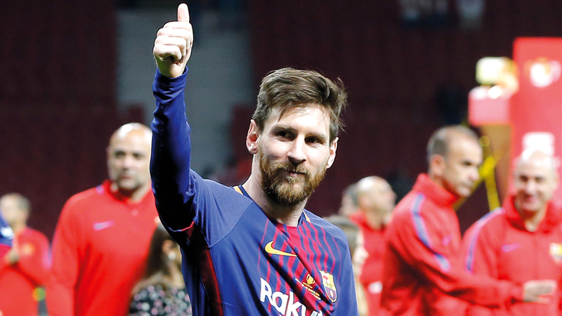 ظهور متوقع اليوم لميسي مع برشلونة.  أ.ف.ب