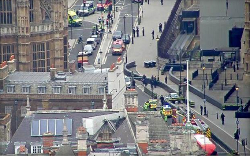 سيارة تقتحم حواجز البرلمان البريطاني وتوقع إصابات