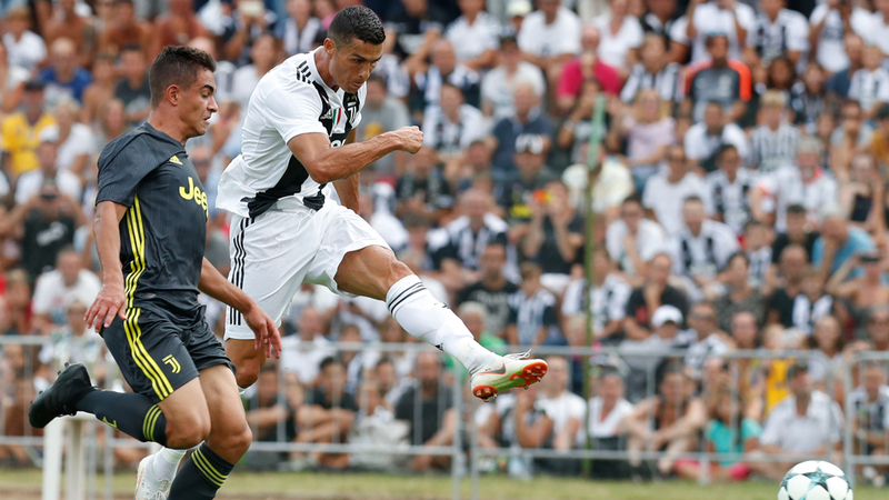 رونالدو سجل في مباراة ودية فقط خاضها مع اليوفي.  أ.ب