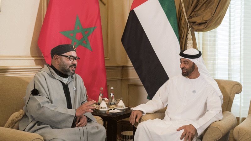 محمد بن زايد يستقبل ملك المغرب ويبحثان تعزيز العلاقات الأخوية