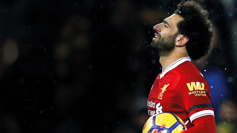 محمد صلاح يرغب في زيارة شباك توتنهام اليوم. أ.ف.ب