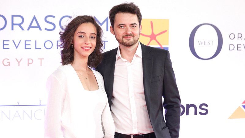 أبوبكر شوقي وزوجته خلال مهرجان الجونة.  إي.بي.إيه