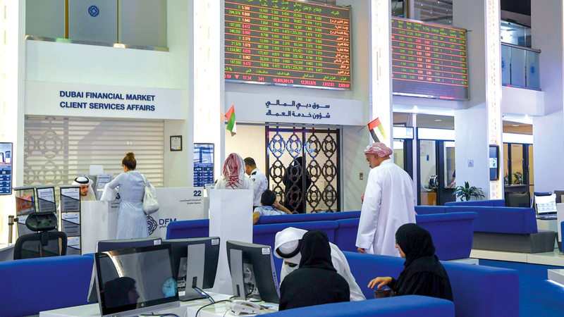 سوق دبي المالي أغلق على 2755 نقطة بنهاية تعاملات امس. تصوير: أشوك فيرما