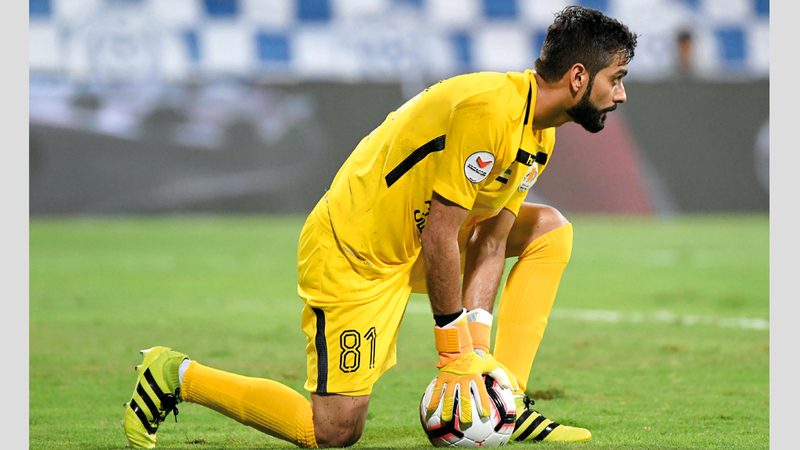 حارس عجمان علي الحوسني. تصوير: أسامة أبوغانم