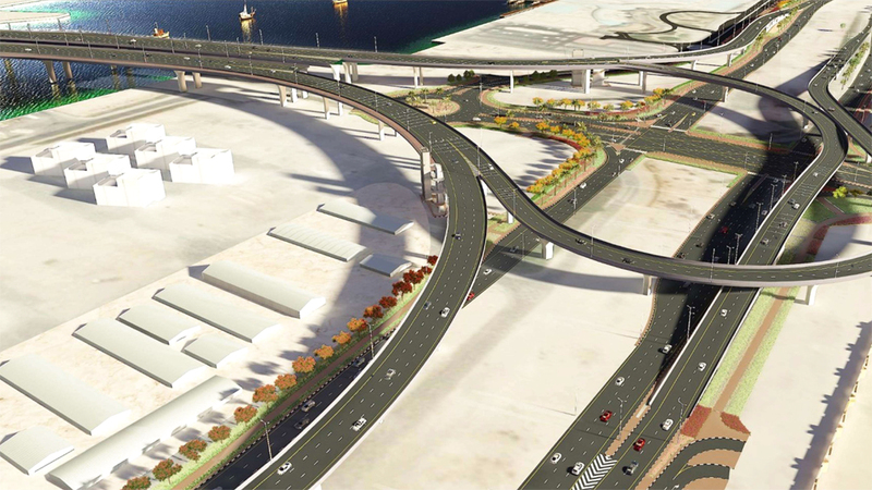 مخطط عام لمشروع جسور مدخل جزر ديرة. من المصدر