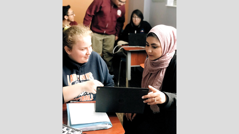 لم تتوقع أيني ردة فعل الطلاب الإيجابية.  أرشيفية