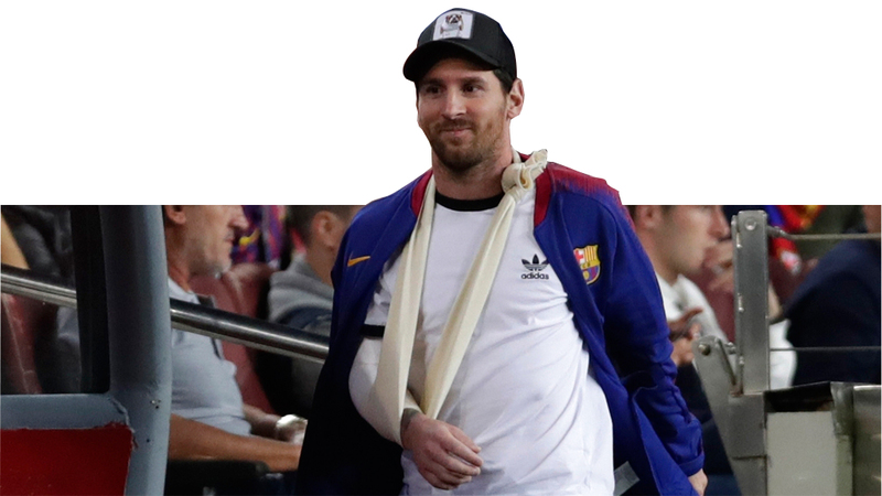 ميسي سيتابع الكلاسيكو من المدرجات.  أ.ب