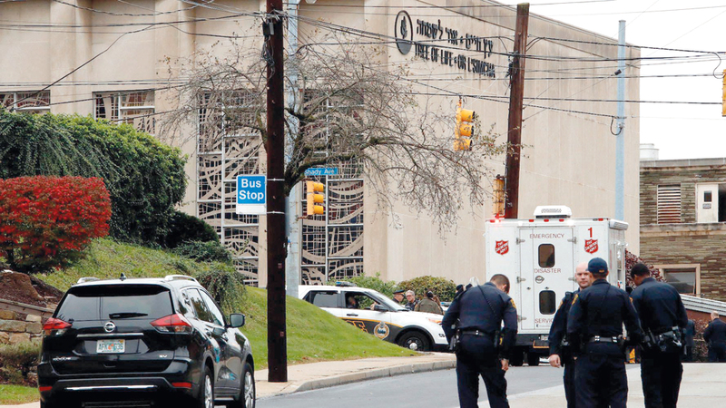 الهجوم على الكنيس أسفر عن مقتل 11 شخصاً.  أرشيفية