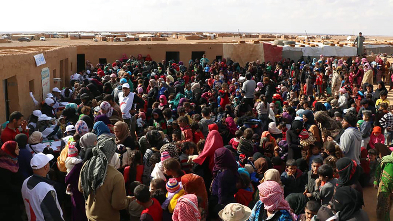 سكان المخيم بحاجة ماسة إلى المساعدة.  أ.ف.ب