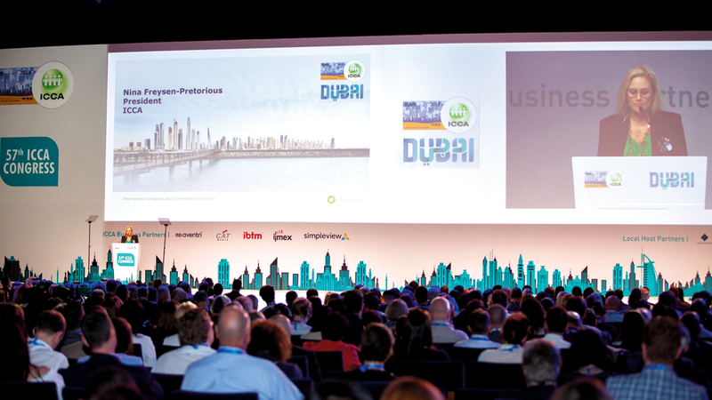 فعاليات المؤتمر 57 للجمعية الدولية للمؤتمرات والاجتماعات انطلقت في دبي أمس. من المصدر