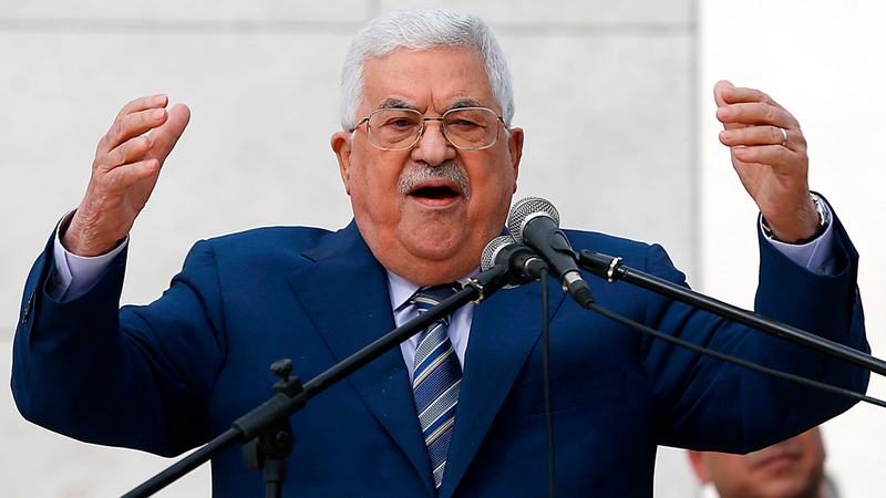 عباس خلال كلمته في رام الله أمس. أ.ف.ب