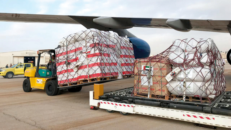 الشحنة الثانية وصلت إلى عمّان على متن طائرة «بوينغ 747». من المصدر