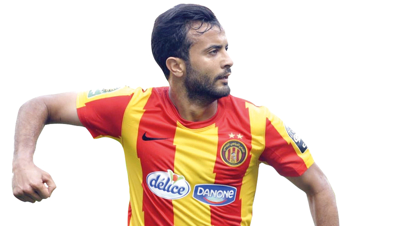 طه الخنيسي أحد أبرز لاعبي الترجي التونسي. الإمارات اليوم