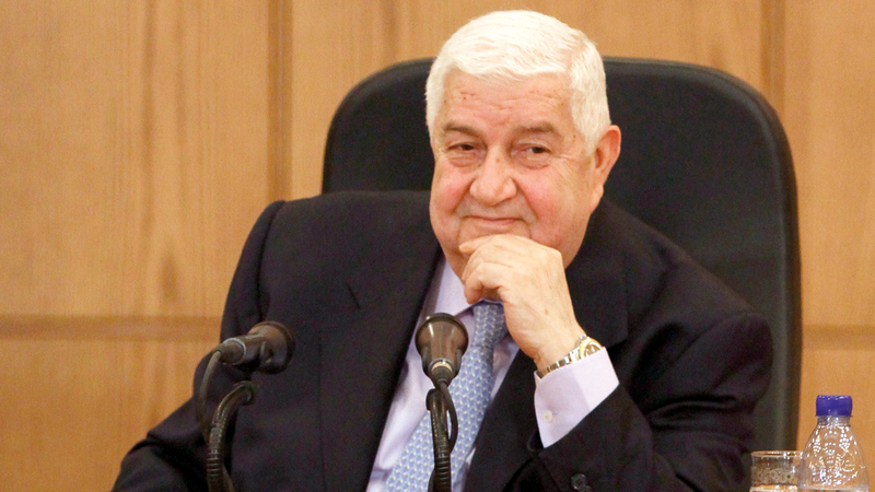 المعلم قال إنه حان الوقت لعودة اللاجئين السوريين. أ.ف.ب