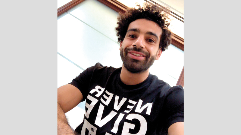 محمد صلاح نشر صورته على «تويتر» وأبدى سعادته بالقدوم إلى دبي. من المصدر