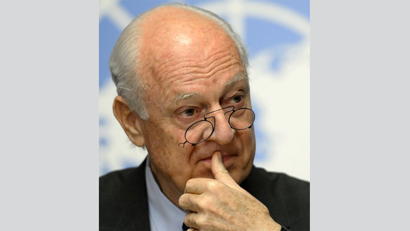 دي ميستورا كرّس السنوات الأربع الماضية في محاولته صياغة حل سياسي للأزمة السياسية.  أرشيفية