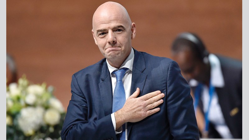 رئيس «فيفا» جياني أنفانتينو. أ.ف.ب