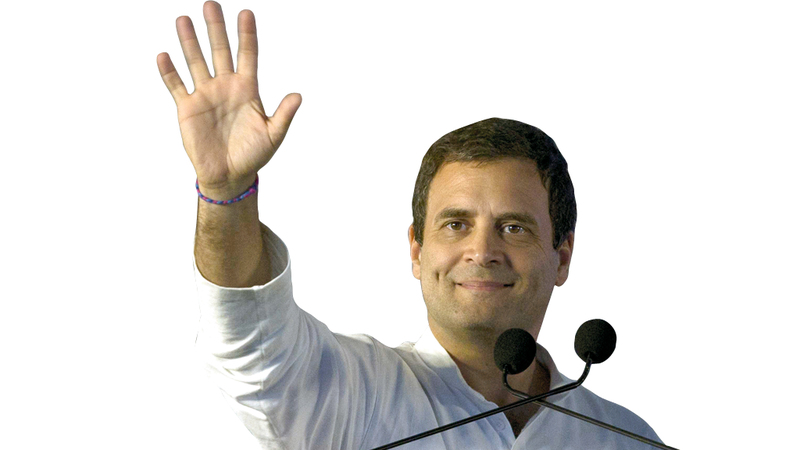 راهول غاندي يخاطب ناخبيه خلال حملته الانتخابية. أ.ف.ب