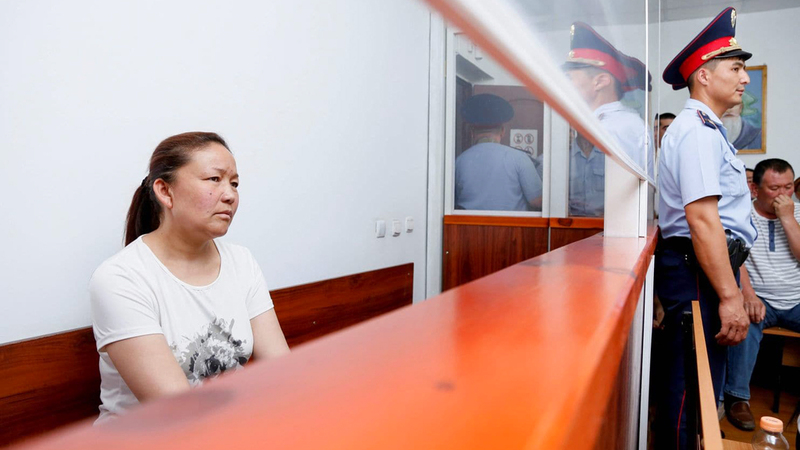 ساوتباي في قاعة المحكمة في كازاخستان. غيتي