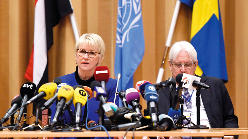 غريفيث وفالستروم أعربا عن الأمل في أن يتم التوصل إلى حل للأزمة اليمنية. إي.بي.إيه