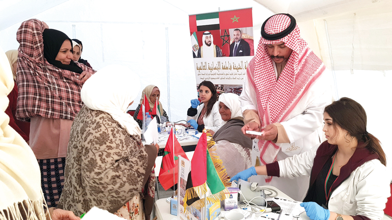 خلال المرحلة التجريبية لحملة «فاطمة الإنسانية للمرأة والطفل» في مدينة آسفي المغربية. من المصدر