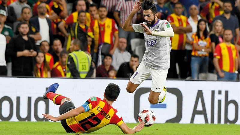 العين حقق فوزاً تاريخياً على الترجي التونسي بثلاثية نظيفة. تصوير: إريك أرازاس