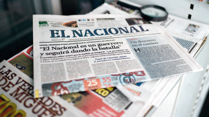 آخر إصدار لصحيفة ناسيونال.  أ.ف.ب