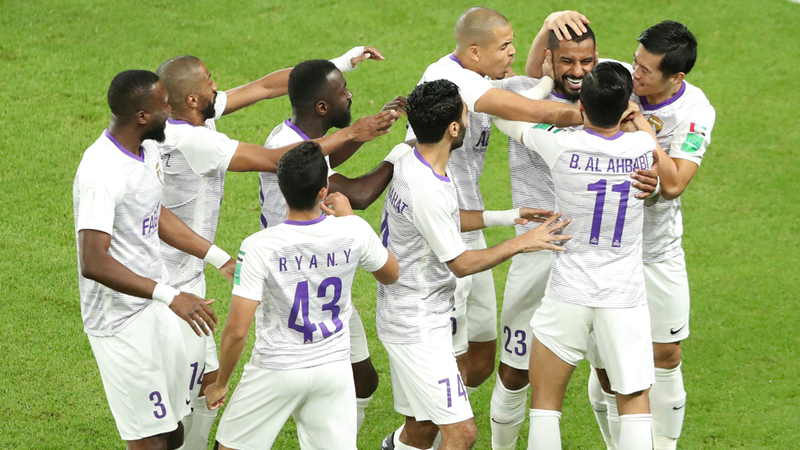 نجوم العين يحلمون برفع كأس العالم للأندية أمام ريال مدريد. رويترز