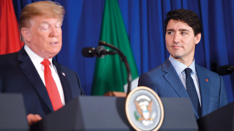 ترامب وصف ترودو بأنه ضعيف ومخادع. أ.ف.ب