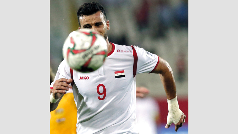 عمر السومة لم يقدم الإضافة المطلوبة لهجوم سورية في كأس آسيا.  أ.ب