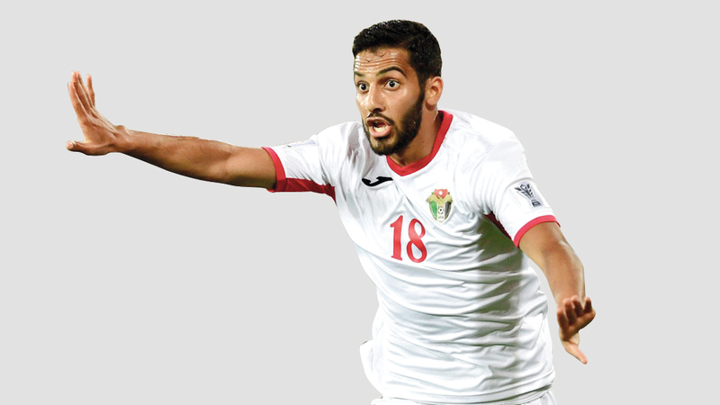 نجم منتخب الأردن موسى التعمري. من المصدر