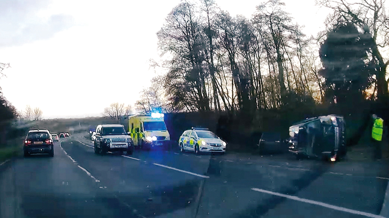 حادث السير الذي كان الأمير فيليب طرفاً فيه.  رويترز