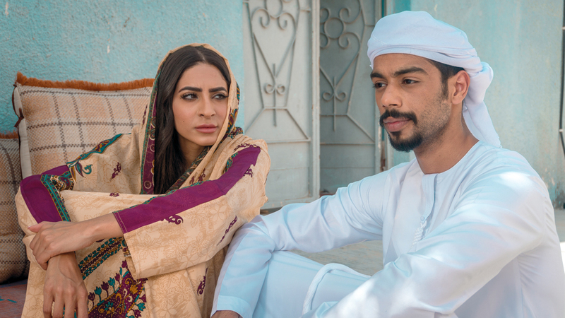 خليفة البحري يؤدي دور «علي» ونيفين ماضي دور «عليا». الإمارات اليوم