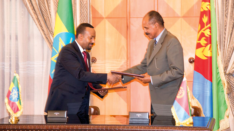 قام آبي أحمد بتوقيع اتفاق سلام مع إريتريا بعد سنوات من التوتر بينهما. أرشيفية