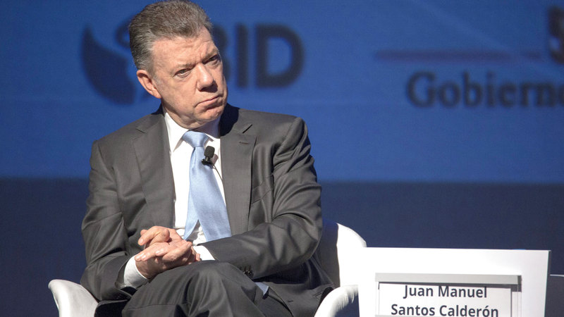 الرئيس الكولومبي السابق، خوان مانويل سانتوس. غيتي