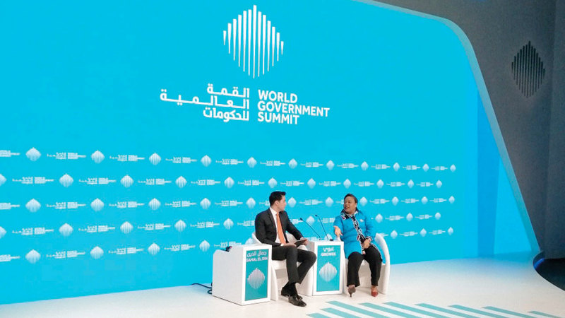 ليما جبوي تتحدث في الجلسة. من المصدر