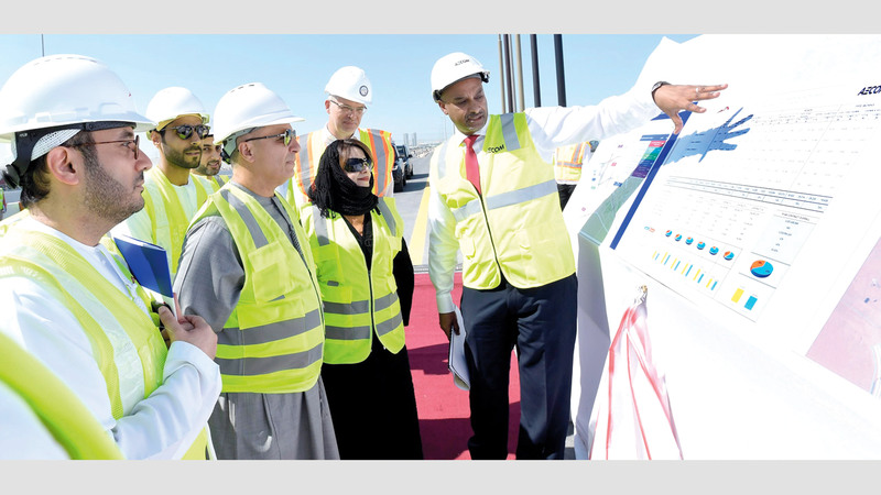 الطاير خلال تفقده سير العمل في المشروع. من المصدر