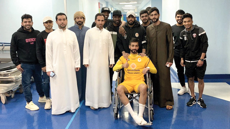 حالة حارس عجمان علي الحوسني مستقرة. من المصدر