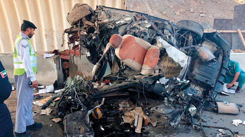 حادث أسفر عن وفاة مواطن نتيجة السرعة الزائدة. من المصدر