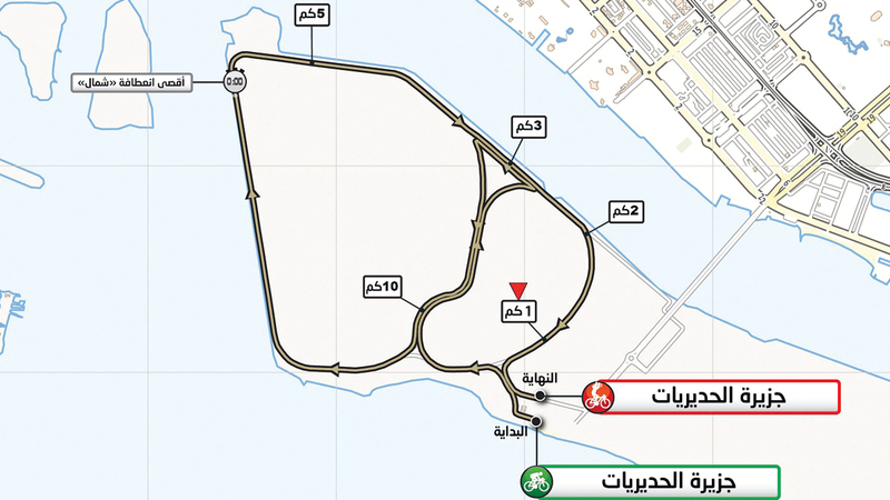 خريطة المرحلة الأولى للطواف اليوم. من المصدر