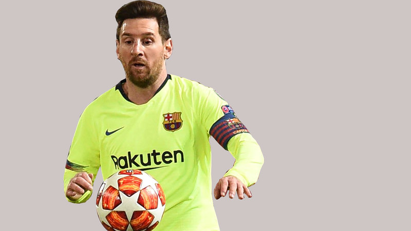 ليونيل ميسي كان وراء كرة الهدف  في مان يونايتد. أ.ف.ب