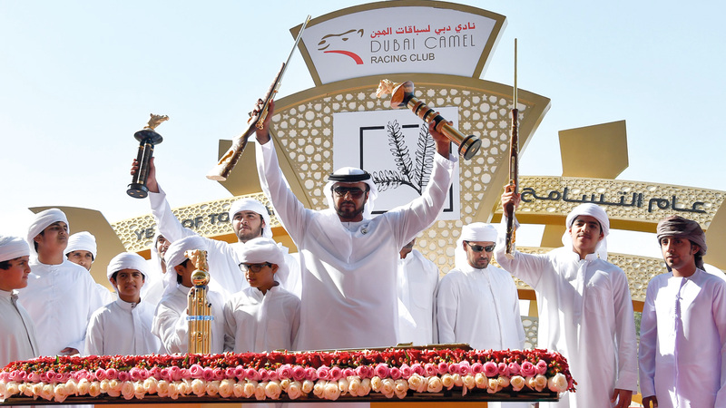محمد راشد غدير الكتبي يواصل صدارة سباقات الهجن. تصوير: أسامة أبوغانم