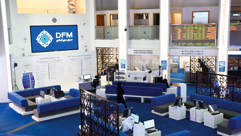 مؤشر سوق دبي تراجع خلال تعاملات الأسبوع الماضي 1.04%. أرشيفية