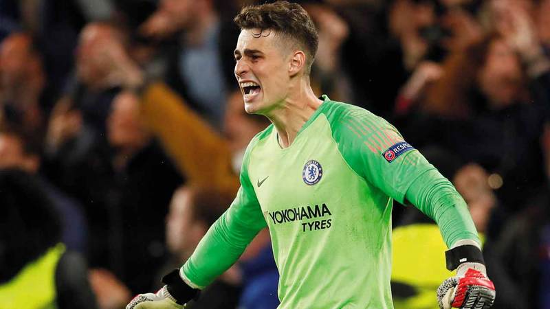 حارس تشلسي كيبا كان حاسماً في حجز بطاقة النهائي. رويترز