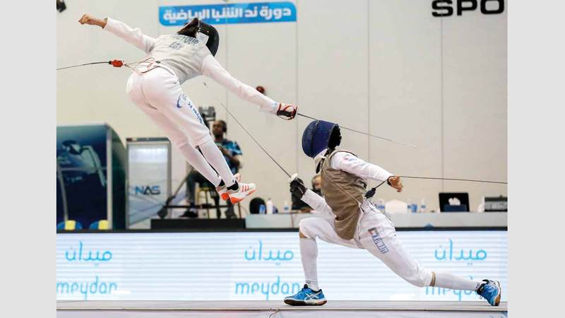 250 لاعباً ولاعبة يشاركون في منافسات المبارزة بدورة ند الشبا. من المصدر