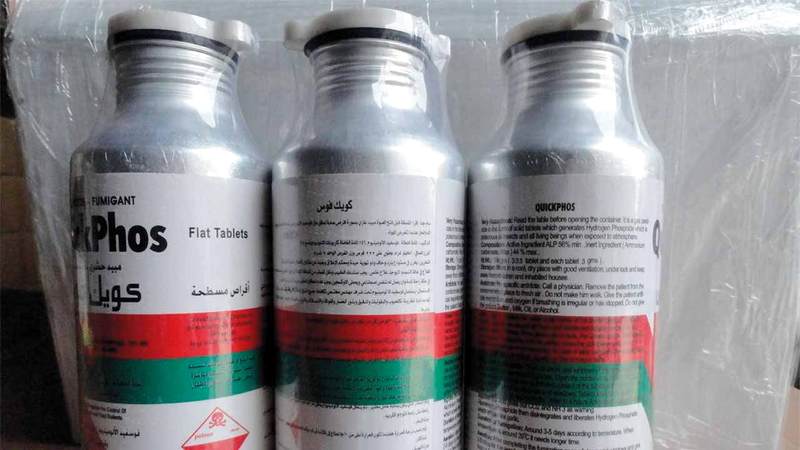 فوسفيد الألمنيوم  من المبيدات المقيدة الاستخدام بشدة. أرشيفية