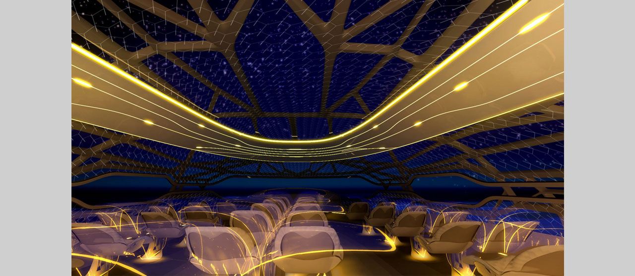 إيرباص ابتكرت مقصورة ذات جدران شفافة.. لمستقبل النقل الجوي