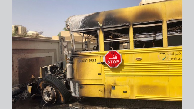 مواصلات الإمارات  توضح حقيقة حريق الحافلة المدرسية برأس الخيمة - الإمارات اليوم