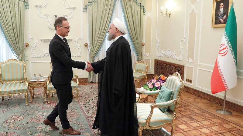 خاتمي لدى استقباله وزير الخارجية الالماني هيكو ماس في طهران. ارشيفية